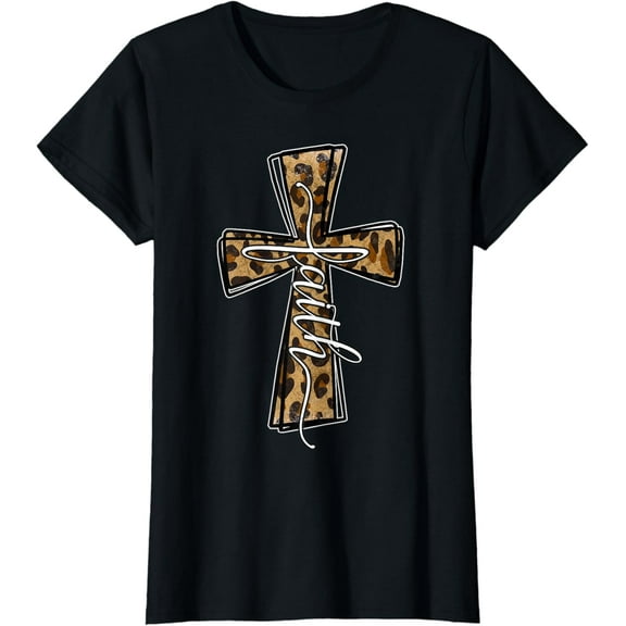 Love In Faith Tees For Christian Leopard Cross Cheetah Print T-Shirt mens t shirt,black,women,funny,misfits,men,journey