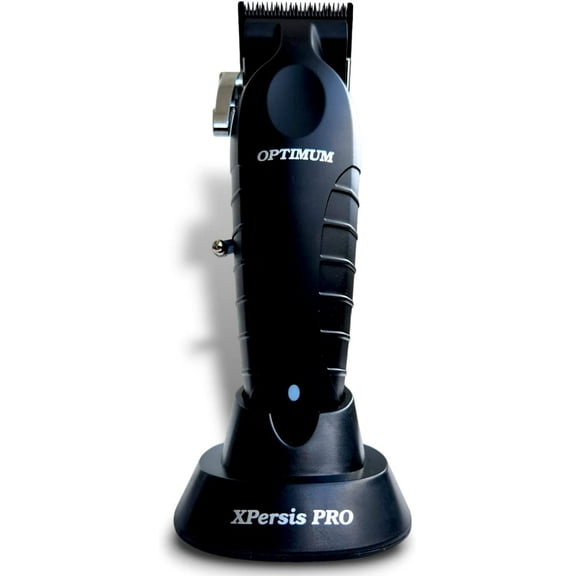 XPERSIS PRO Optimum Black DLC Taper Blade Professional Cordless Hair Clipper For Barbers And Mens   Charging Stand