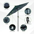 thumbnail image 2 of Backyard Expressions 9ft Solar Patio Umbrella with 32 LED Lights – Outdoor Market Umbrella with Tilt & Crank, Solar-Powered Lighting, Water-Resistant Fabric for Patio, Deck, Garden, Pool, 2 of 6