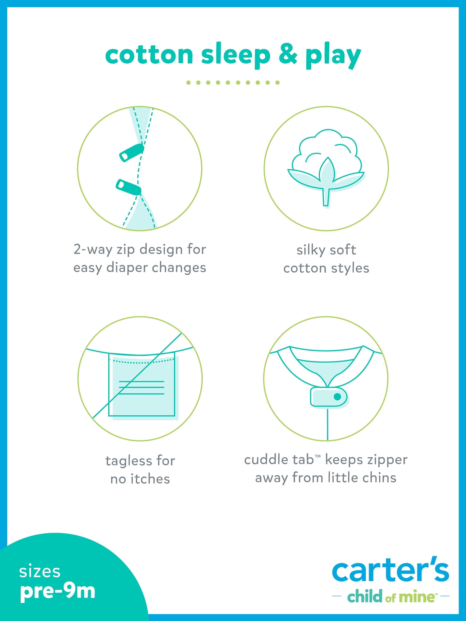 Carter's Child of Mine Baby Sleep 'N Play, Sizes Preemie-6/9 Months