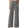 thumbnail image 5 of Women Summer High Waisted Cotton Linen Palazzo Pants Wide Leg Long Lounge Pant Dressy Long Lounge with Pockets, 5 of 6