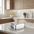 thumbnail image 5 of Butter Dish with Lid and Extra Butter Knife, Stainless Steel Butter Container for Countertop & Refrigerator, Durable Covered Butter Keeper for Butter, Cheese, Kitchen Storage (Silver), 5 of 5