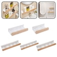 thumbnail image 4 of Estante de almacenamiento de madera maciza para baño, bandeja decorativa para colgar en la pared sin perforaciones, 40 cm, 4 of 8