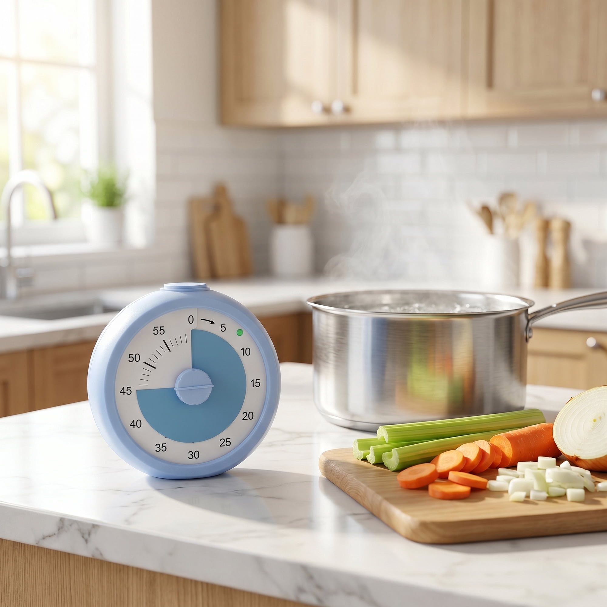 Unique Bargains Simple 60 Minute Timer Digital Visual Timer for Students Blue Circle