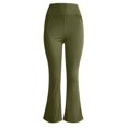 thumbnail image 4 of ZOIGHDA Women Flare Yoga Pants Leggings with Pockets with Pockets High Wasit Bootcut Belly Control Soft Workout Leggings(Green,Large), 4 of 6