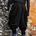 thumbnail image 6 of AnuYalue Men's Medieval Pants Vintage Harem Pants Loose Elastic Waist Hippie Pants Streetwear Casual Tapered Pants with Pockets, 6 of 8