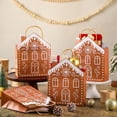 thumbnail image 2 of 10-Pack Reusable Gingerbread House-Shaped Christmas Gift Bags with Handles, Christmas Candy Treat Bags for Holiday Treats, Candy, and Party Favors, 2 of 7