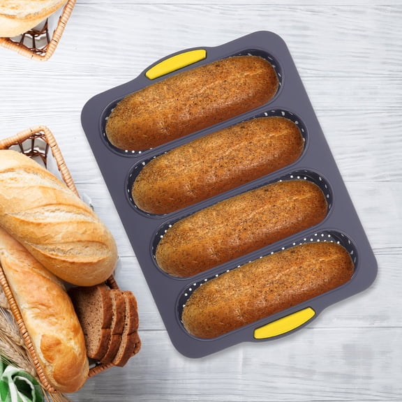 4 Slot Bread Making Accessories Silicone Mold French Baking