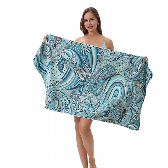 AUQ Beach Towels,Flat Look Hold Microfiber Beach Towel,Extensive Spread Range Beach Mat Sand Free Waterproof,Style1,28"x56"