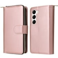 thumbnail image 2 of SaniMore for Samsung Galaxy S23 Plus Case, 3 in 1 Zipper Purse Cover + Card Slots +  Kickstand + Detachable Lanyard Comprehensive Protective Shockproof Anti-drop Shell For Galaxy S23 Plus, Rosegold, 2 of 8