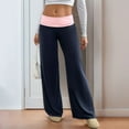 thumbnail image 4 of CAIXIA Women Fold Over Waist Cotton Stretch Flare Leg Boot Cut Yoga Pants Leggings, 4 of 6