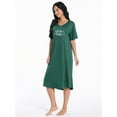 thumbnail image 2 of FEREMO Nightgowns for Women V Neck Short Sleeve Sleepshirt Printed Soft Sleepwear, 2 of 5