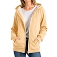 thumbnail image 2 of Busydd Plus Size Fleece Jacket Women Warm Cozy Solid Color Hooded Winter Jacket Trendy Casual Long Sleeve Zip up Jacket with Pockets 5XL, 2 of 8