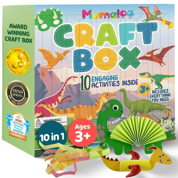 Caja artesanal con dinosaurios Mumaloo de Arts and Crafts para niños de 4 a 8 años