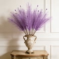thumbnail image 4 of RYDCOT 1Pcs Colorful Faux Pampas Grass, Fluffy Artificial Bulrush Branches Boho Decor, Filler Tall Pampas Grass Reed Fluffy Stems for Living Room Wedding Decoration, 4 of 6