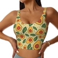 thumbnail image 2 of Picia Leaves Avocado Sports Bra for Women,Padded Strappy Sports Bras Medium Support Yoga Bra with Removable Cups,Running Yoga Bra-Small, 2 of 9