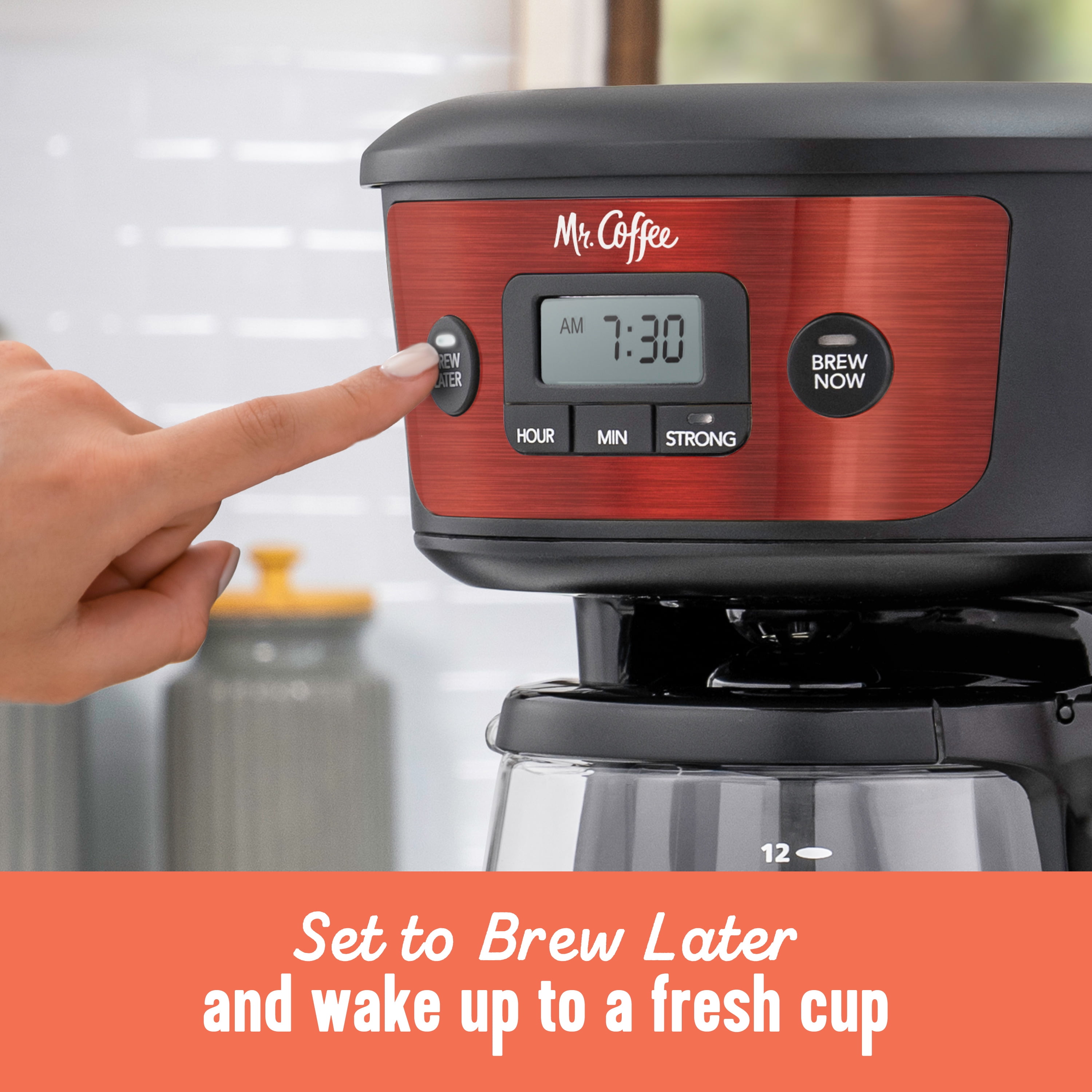 12 Cup Programmable Coffee Maker, Red - 43253R