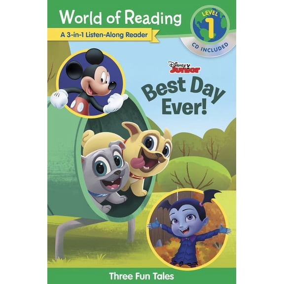 World of Reading: World of Reading World of Reading: Disney Jr.'s Best Day Ever! 3-in-1 Listen-Along Reader (Level 1) (Paperback)