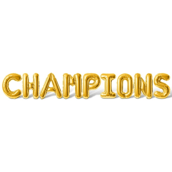Letter Balloons - CHAMPIONS 16" Inch Alphabet Letters Foil Mylar Balloon State Champions Party Banner (Gold)