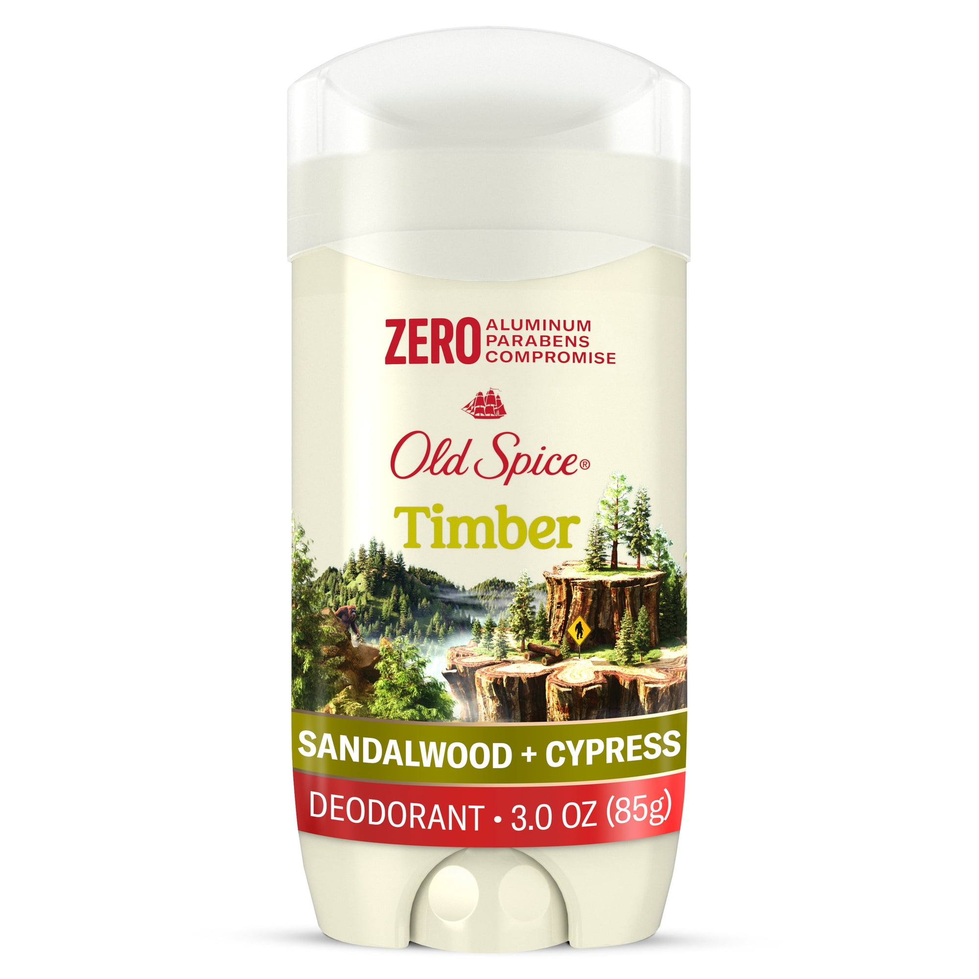 Old Spice Men's Deodorant, Aluminum-Free, Invisible Solid Stick, Timber with Sandalwood, 3 oz