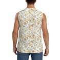 thumbnail image 4 of Lsque Floral1 Print Men's Cotton Blend Sleeveless Muscle Shirts (S-3XL)- Moisture Wicking, Odor Protection, UPF 30+,Small, 4 of 8