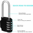 thumbnail image 3 of Resettable 4 Digit Padlock, High Security Combination Lock Made Of Zinc Alloy For Wide Application In Indoor And Outdoor Settings, Such As Doors, Garages, Sheds, Fences,, 3 of 5