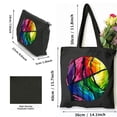 thumbnail image 3 of YANMS Carrying Computers Colorful Volleyball Cute Ball Gift 2 Pcs Canvas Tote Bags Cute Aesthetic Tote Bags with Zipper Black, 3 of 8