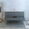 thumbnail image 4 of Fresca Catania 60" Ocean Gray Wall Hung Modern Bathroom Cabinet w/ Integrated Single Sink, 4 of 8