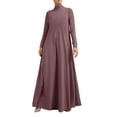 thumbnail image 1 of Bellella Robe Longue pour Femmes à Manches, Robes Maxi, Col Montant, Évasée, Ample, Dames, Rose, m, 1 of 3
