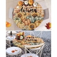 thumbnail image 6 of Round Fitted Tablecloths Thanksgiving Pumpkin Autumn Sunflower Waterproof Table Cover for Kitchen Dining Party Decor Maple Leaf Orange Plaid,36"-44", 6 of 6