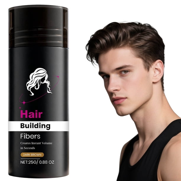 Fibras de queratina para el cabello, polvo espesante para la caída o el debilitamiento del cabello. Cobertura en 5 segundos. Para hombres y mujeres. 25 g por paquete.