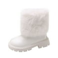 thumbnail image 2 of Hpapadks Snow Boots for Kids Winter Ankle Height Booties Comfortable Casual Pull On Zipper Design Shoes Girl Winter Boots White, 2 of 7