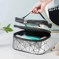 thumbnail image 4 of Toiletry Bag Travel Makeup Bag Waterproof PU Portable Travel Cosmetic Bag Double Layer Storage Bag Toiletry Organizer for Women Men, Silver, 4 of 5
