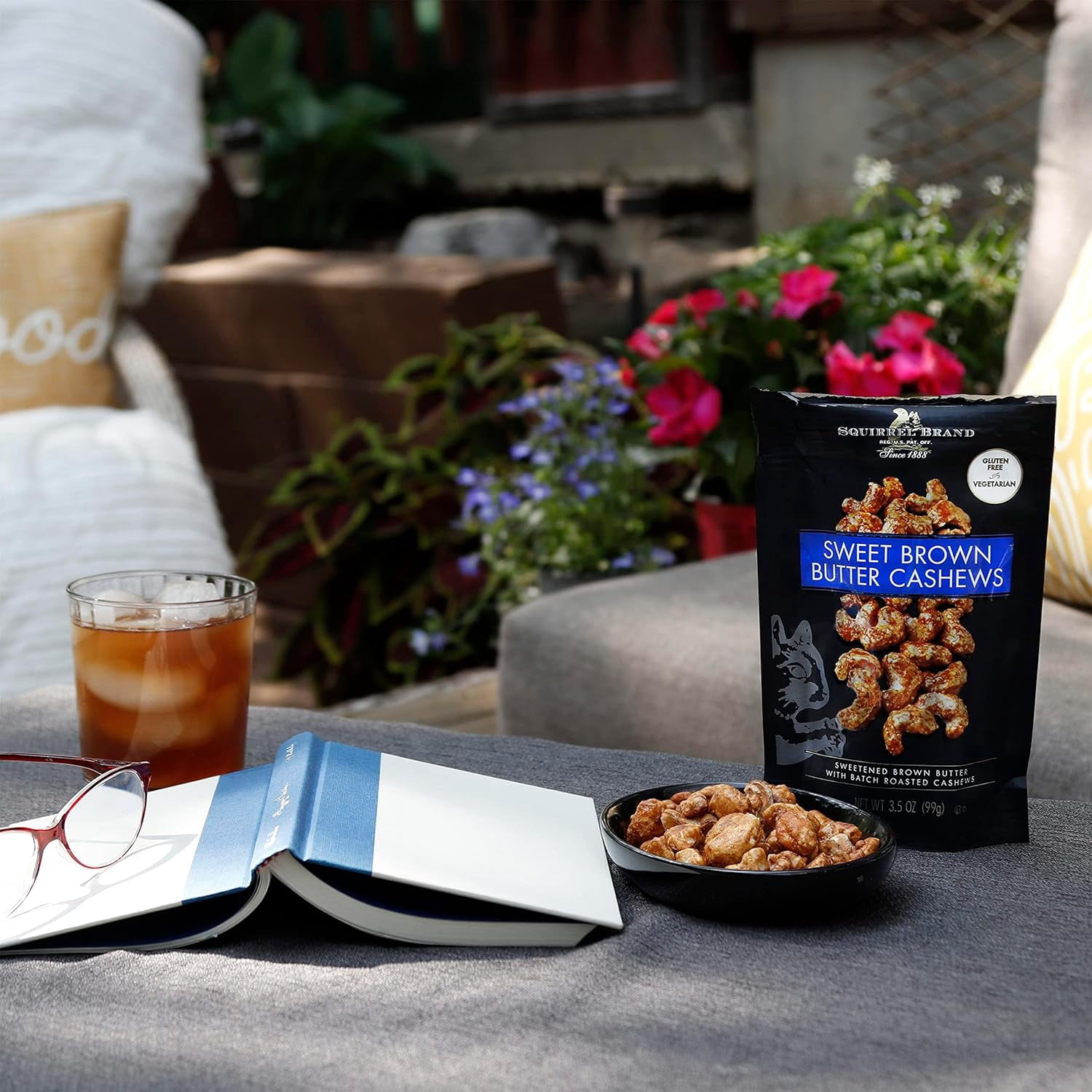 Squirrel Brand Sweet Brown Butter Cashews, 3.5 Ounces Resealable Bag, Gluten Free, Vegetarian