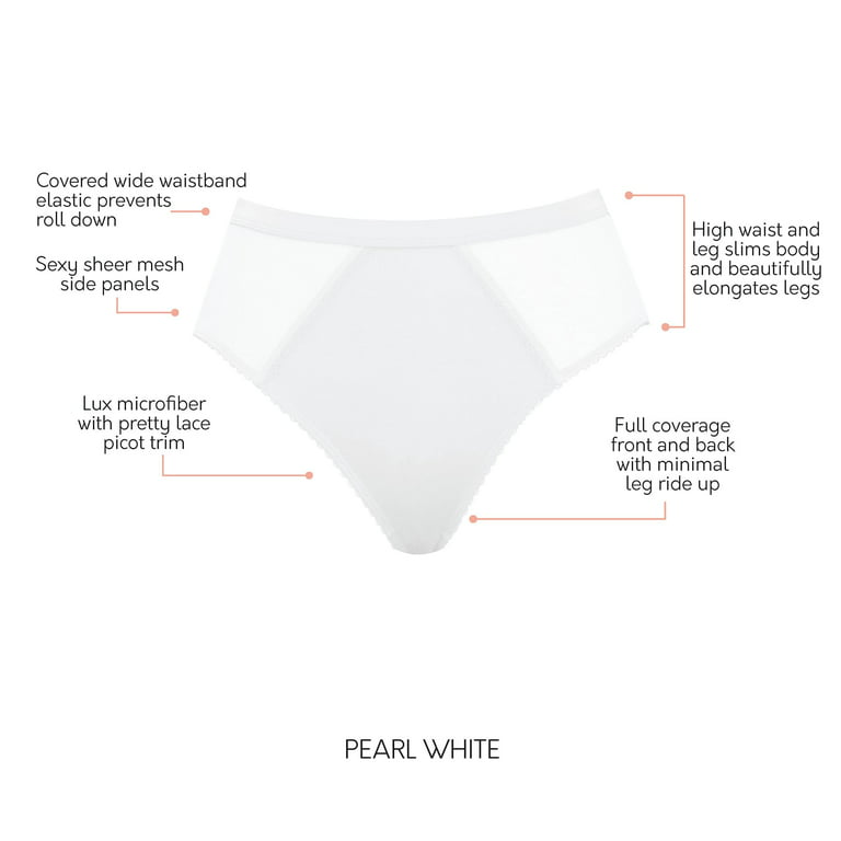 PARFAIT Women's Micro Dressy French Cut Panty - Pearl White - 3XL 