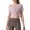 #051-Purple, variant on Women's Solid Color Twist Front Short Sleeve Crop Tops, Crew Neck Yoga Blouse for Workout & Daily Wear Gifts