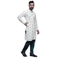 thumbnail image 2 of Atasi Designer Kurta Pajama For Men Printed Angrakha Kurta Set Summer Clothing, 2 of 3