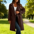 thumbnail image 2 of XPMWRP Women's Button Suit Blazer Dressy Casual Notch Lapel Collar Long Sleeve Solid Color Jacket Work Office Suit Fall Winter Coats Brown M, 2 of 8