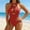Red(New), variant on PNTUTB Summer Beach Women's Fashion Solid Color Fitted Cut Out Back Tie Front One Piece Swimsuit
