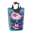 thumbnail image 6 of DouZhe 50L Rectangular Laundry Basket, Beauty Skull Flowers Prints Waterproof Foldable Laundry Hamper with Aluminum Handles, 6 of 6