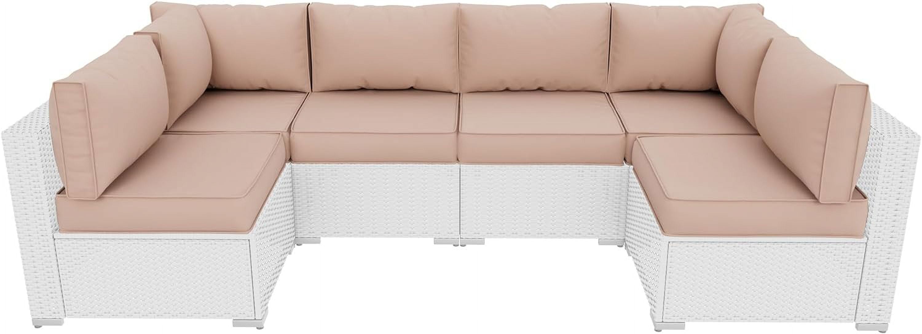 ELPOSUN Outdoor Cushions for Patio Furniture Replacement, Waterproof Patio Furniture Cushions, Deep Seat Patio Cushions, Patio Seat Cushions for Outdoor Sectional (Beige)