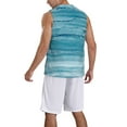 thumbnail image 2 of Naloa Teal Turquoise Fluid Stripes Basketball Jersey Reversible Men's Mesh Athletic Sports Shirts Training Practice S-4XLX-Large, 2 of 6