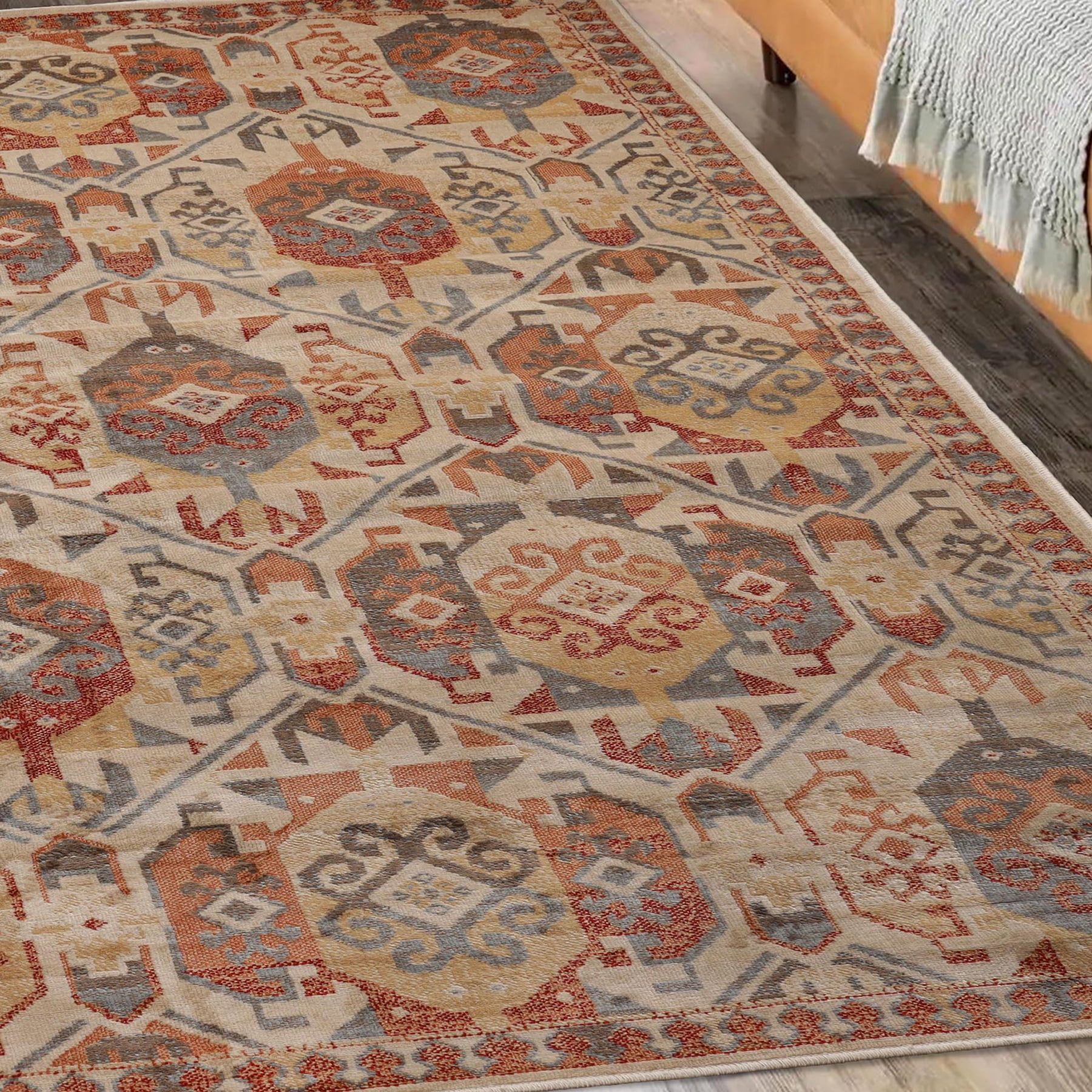 Superior Zuleyka Aztec Southwestern Indoor Area Rug, 5' x 8', Rust