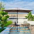 thumbnail image 4 of 6x9 FT Patio Umbrella for Outdoor, Rectangle Umbrella with Push Button Tilt and Crank, Outdoor Patio Umbrellas with 4 Sturdy Ribs for Market, Garden, Deck, Backyard, Pool (Khaki), 4 of 8