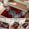 thumbnail image 6 of Red White 2'x3' Washable Rug, Abstract Black Chrysanthemum Flower Floral Non-Slip Soft Doormat Area Rugs for Entrance Bathroom Bedsides, Carpet for Kitchen Bedroom, Entryway Floor Mat, 6 of 9