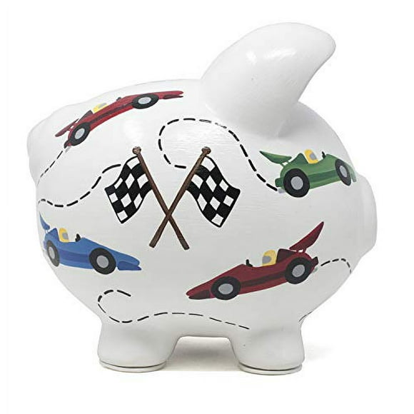 child to cherish ceramic Piggy Bank for Boys, Vroom Race car