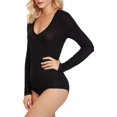thumbnail image 4 of Jollymoda Hauts à Manches Courtes pour Femmes Justaucorps Basique à Col en V Lingerie, 4 of 7