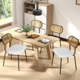 thumbnail image 2 of AODAILIHB Kitchen Chairs Set of 2, Upholstered Dining Armless Chairs, French Country Cane Back Chairs, White, 2 of 8