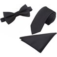 thumbnail image 1 of HAHDAXIA Mens Fashion Polyster Skinny Ties Necktie Bowtie Pocket Square 3PCS Set, 1 of 3
