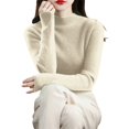 thumbnail image 2 of Comdrip Chandails à Col Roulé pour Femmes, pour Femmes et Hiver Couleur Unie Rétro Ajusté Demi-Col Montant Chandail à Enfiler Chandail de Base Chandail à Col Blanc TG, 2 of 5